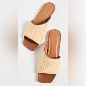 STAUD sandals. NWT in box. Size 38.5. Raffia and leather. Details below